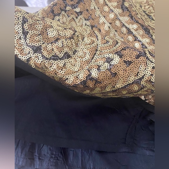 Nanette Lepore Gold Sequin Mini Sheath Dress Cap Sleeve Cocktail Metallic Size 2 - Picture 9 of 9